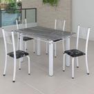 Conjunto de Jantar Mesa 120x75cm Tampo de Granito Topázio com 4 Cadeiras Sara Yescasa