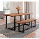 Conjunto de Jantar Mesa 183cm com Banco Rústico Industrial Lumber CabeCasa MadeiraOriginals Conjunto de Jantar Mesa 183cm com Banco Rústico Industrial Lumber CabeCasa MadeiraOriginals