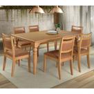 Conjunto de Jantar Mesa Atlanta com 6 cadeiras Caribe Madeira Maciça