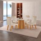 Conjunto de Jantar Mesa Áustria 0,90x0,90 Tampo Mdf/vidro com 4 Cadeiras Florença Yescasa Conjunto de Jantar Mesa Áustria 0,90x0,90 Tampo Mdf/vidro com 4 Cadeiras Florença Yescasa