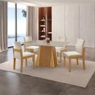 Conjunto de Jantar Mesa Áustria 120cm X 80cm Tampo Mdf/vidro com 4 Cadeiras Mônaco Yescasa