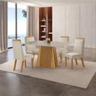 Conjunto de Jantar Mesa Áustria 120cmx80cm Tampo Mdf/vidro com 4 Cadeiras Catar Yescasa