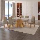 Conjunto de Jantar Mesa Áustria 160cmx80cm Tampo Mdf/vidro com 6 Cadeiras Catar Yescasa
