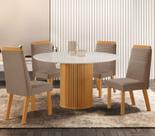 Conjunto de Jantar Mesa Dara 1,10 X 1,10 Tampo Mdf/vidro com 4 Cadeiras Catar