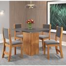 Conjunto de Jantar Mesa Quadrada Liric com 4 Cadeiras Sol