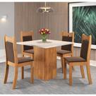 Conjunto de Jantar Mesa Quadrada Olimpia com 4 Cadeiras Dalas