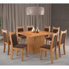 Conjunto de Jantar Mesa Quadrada Panama com 8 Cadeiras Dalas