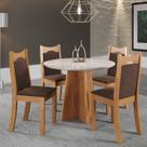 Conjunto de Jantar Mesa Redonda Stuart com 4 Cadeiras Dalas