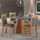Conjunto de Jantar Mesa Redonda Stuart com 4 Cadeiras Dalas