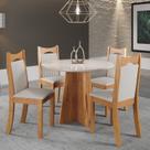 Conjunto de Jantar Mesa Redonda Stuart com 4 Cadeiras Dalas Yescasa