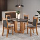 Conjunto de Jantar Mesa Retangular Ananda com 4 Cadeiras Dalas