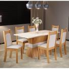 Conjunto de Jantar Mesa Retangular Chile com 6 Cadeiras Dalas