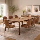 Conjunto de Jantar Mesa Retangular Harmony 8 Cadeiras Lucille - Canella c/ Caramelo Conjunto de Jantar Mesa Retangular Harmony 8 Cadeiras Lucille - Canella c/ Caramelo