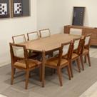 Conjunto de Jantar Mesa Retangular Harmony 8 Cadeiras Saga - Natural c/ Caramelo Conjunto de Jantar Mesa Retangular Harmony 8 Cadeiras Saga - Natural c/ Caramelo