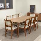 Conjunto de Jantar Mesa Retangular Harmony 8 Cadeiras Saga - Natural c/ Cru Conjunto de Jantar Mesa Retangular Harmony 8 Cadeiras Saga - Natural c/ Cru