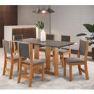 Conjunto de Jantar Mesa Retangular Hill com 6 Cadeiras Sol