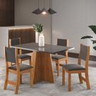 Conjunto de Jantar Mesa Retangular Ritmos com 4 Cadeiras Sol