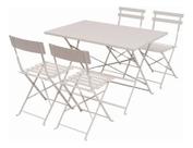 Conjunto De Jantar Metal Branco 5 Pecas Mesa E Cadeiras