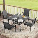Conjunto de Jantar para Área Externa VICLLAX, 5 Peças, Mesa Quadrada, Cadeiras Cinza