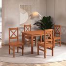 Conjunto de Jantar Retangular 4 Lugares 110cm 100% Madeira Maciça Treviso