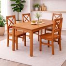 Conjunto de Jantar Retangular 4 Lugares 110cm 100% Madeira Maciça Treviso
