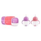 Conjunto de jantar + Trainer Cup Munchkin Splash 4 peças rosa/roxo
