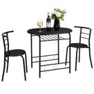Conjunto de Jantar VINGLI 80x53x76 cm Mesa com 2 Cadeiras e Adega