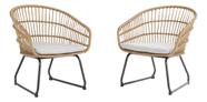 Conjunto De Jardim Aco Bege 2 Pecas Poltronas