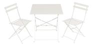 Conjunto De Jardim Aco Branco 3 Pecas Mesa E 2 Cadeiras
