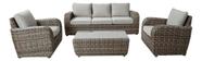 Conjunto De Jardim Aluminio Rattan 4 Pecas Sofa E Mesa