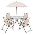 Conjunto De Jardim Bege 6 Peças - Ombrelone, Cadeira, Mesa Conjunto De Jardim Bege 6 Peças - Ombrelone, Cadeira, Mesa