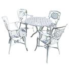 Conjunto De Jardim Com Mesa E 4 Cadeiras Modelo Havana Branco