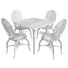 Conjunto de Jardim com Mesa Quadrada 4 Cadeiras Alumínio Fundido Conjunto de Jardim com Mesa Quadrada 4 Cadeiras Alumínio Fundido