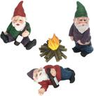 Conjunto de jardim Funny Drunk Gnome com escultura de resina de fogueira
