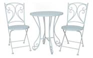 Conjunto De Jardim Metal 3 Pecas Mesa E Cadeira Branco