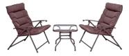 Conjunto De Jardim Metal 3 Pecas Mesa E Cadeira Taupe