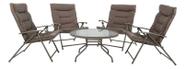 Conjunto De Jardim Metal 5 Pecas Mesa E Cadeira Taupe