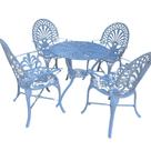 Conjunto De Jardim Modelo Palmeirão Mesa E 4 Cadeiras Branco