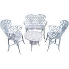 Conjunto De Jardim Modelo Primavera Mesa 2 Cadeiras E Namoradeira Branco
