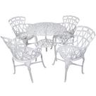 Conjunto De Jardim Modelo Viena Mesa E 4 Cadeiras Branco