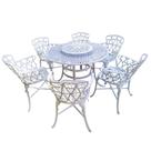 Conjunto De Jardim Modelo Viena Mesa Giratória E 6 Cadeiras