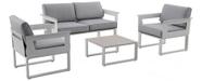 Conjunto De Jardim Premium 5 Peças Poltronas E Mesa - Cinza
