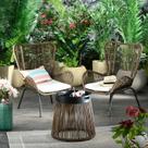 Conjunto De Jardim Rattan 3 Pecas Mesa E Cadeira Marrom