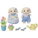 Conjunto de jardinagem Calico Critters Blossom com irmãos Flora Rabbit