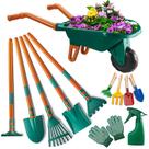 Conjunto de Jardinagem Infantil HOSPONY com Carrinho de Mão, Ferramentas e Luvas Conjunto de Jardinagem Infantil HOSPONY com Carrinho de Mão, Ferramentas e Luvas