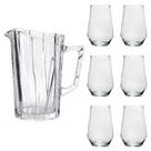 Conjunto de Jarra 1250ml com 6 Copos 490ml Vidro Wincy
