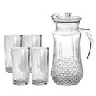 Conjunto De Jarra 1,4L Com 4 Copo Bilagio 300ml de Vidro Para Água Suco
