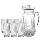 Conjunto De Jarra 1,4L Com 6 Copo Bilagio 300ml de Vidro Para Água Suco