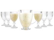 Conjunto de Jarra 1L e Copos 350ml de Vidro Haus Concept Canelado 7 Peças