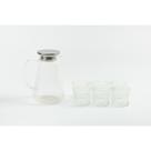 Conjunto De Jarra Com Tampa E 6 Copos Em Vidro La Vittra Sem Cor